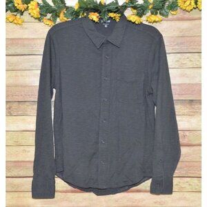 J.Crew Men's Gray Thick Knit Button Down Shirt Size S Pocket Long Sleeve Casual